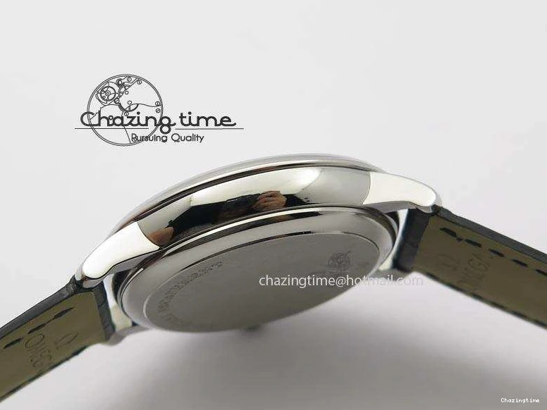 0420 Flexible De Ville MK 1:1 Best Edition SS White Dial On Black Leather Asian Seagull T1701 (Sec@6) 8244